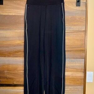 Athleta Black Track Pants with White Side Stripes